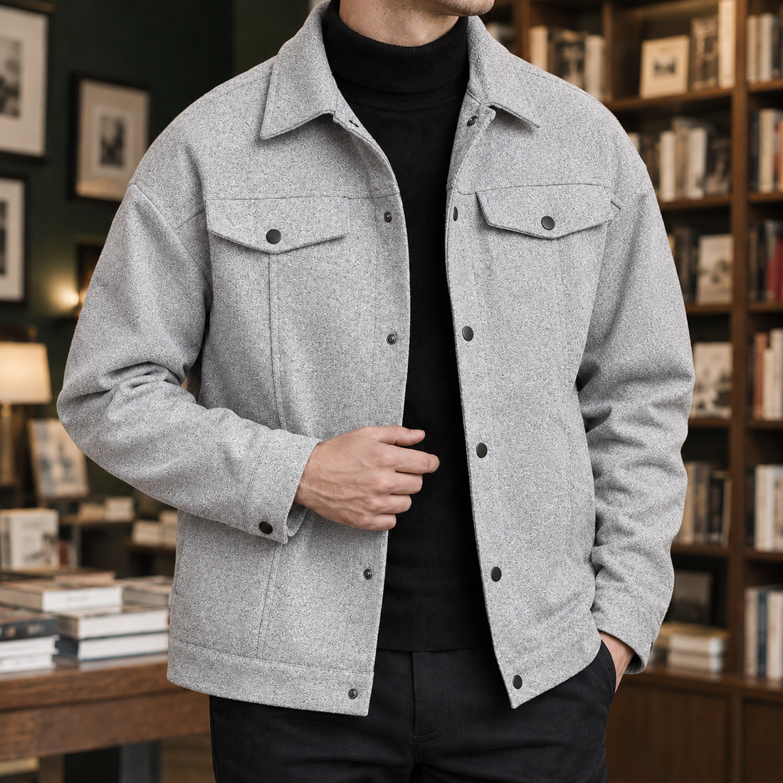 Calvin-Miles Utility Jacket - Light Gray