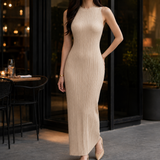 Morwenna Ribbed Maxi Dress - Khaki