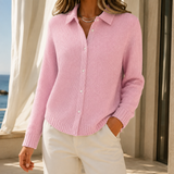 Anais Collared Cardigan - Red