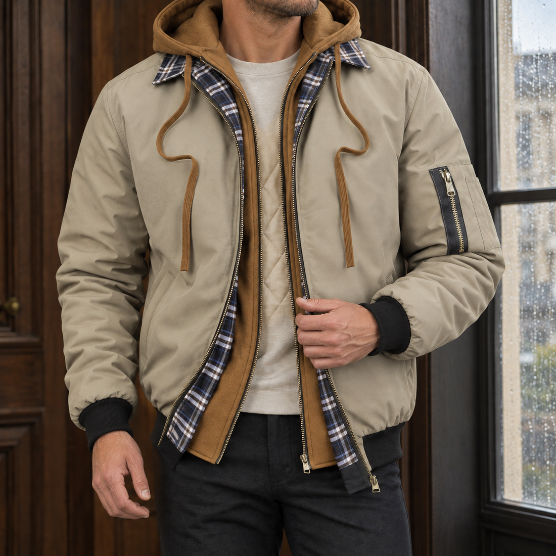Wilfred Layered Jacket - Khaki
