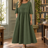 Vanessa Gathered Maxi Dress - Army Green
