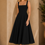 Celine Square Neck Dress - Black