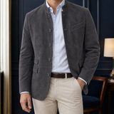 Carter-Tate Stand Collar Blazer - Dark Gray