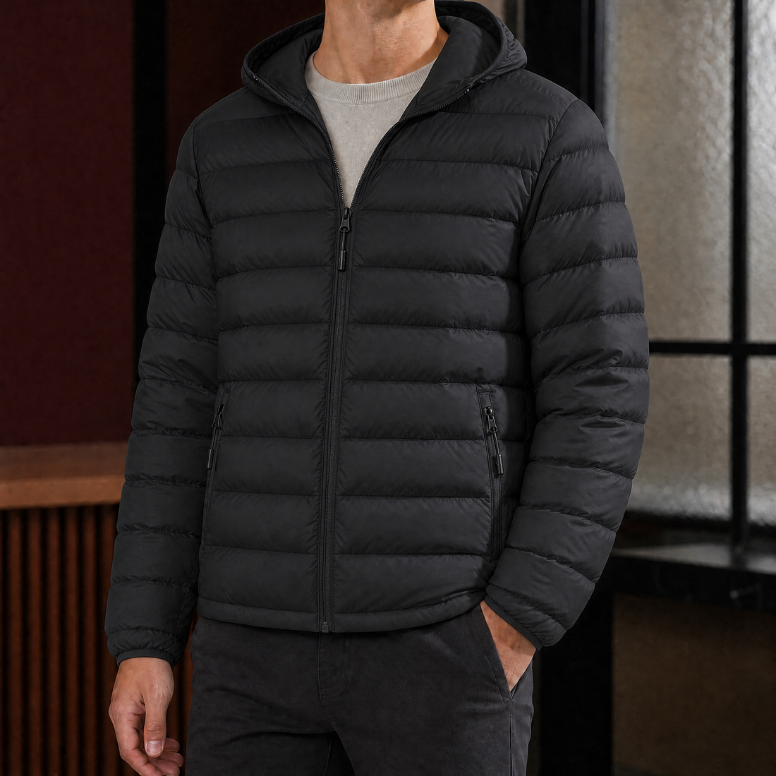 Hugh Quilted Jacket - Black