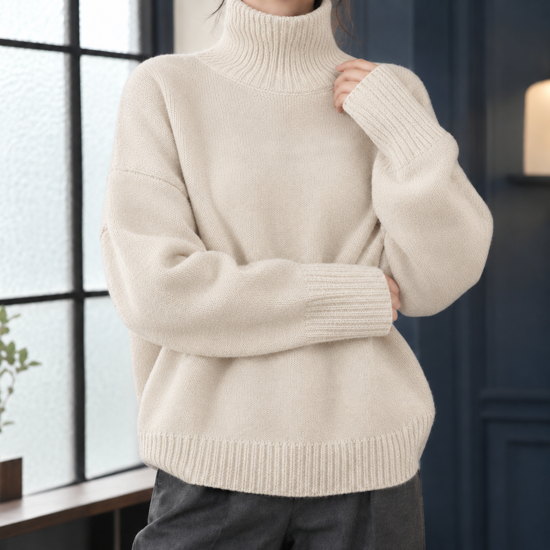 Cleo-Marie Wool Turtleneck - Cream