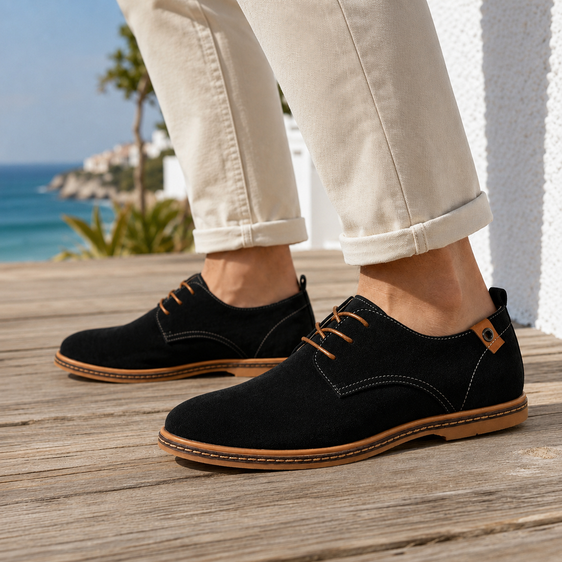 Santoro Suede Derby Shoes - Black