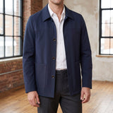 Harlan Button Front Jacket - Navy Blue
