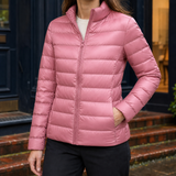 Xenia-Louise Stand Collar Jacket - Pink Stand Collar