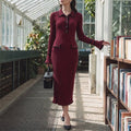 Long Skirt Burgundy