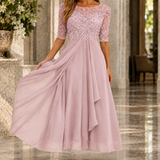 Maia Lace Midi Dress - Pink