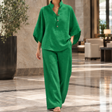 Lillian Stand Collar Set - Green