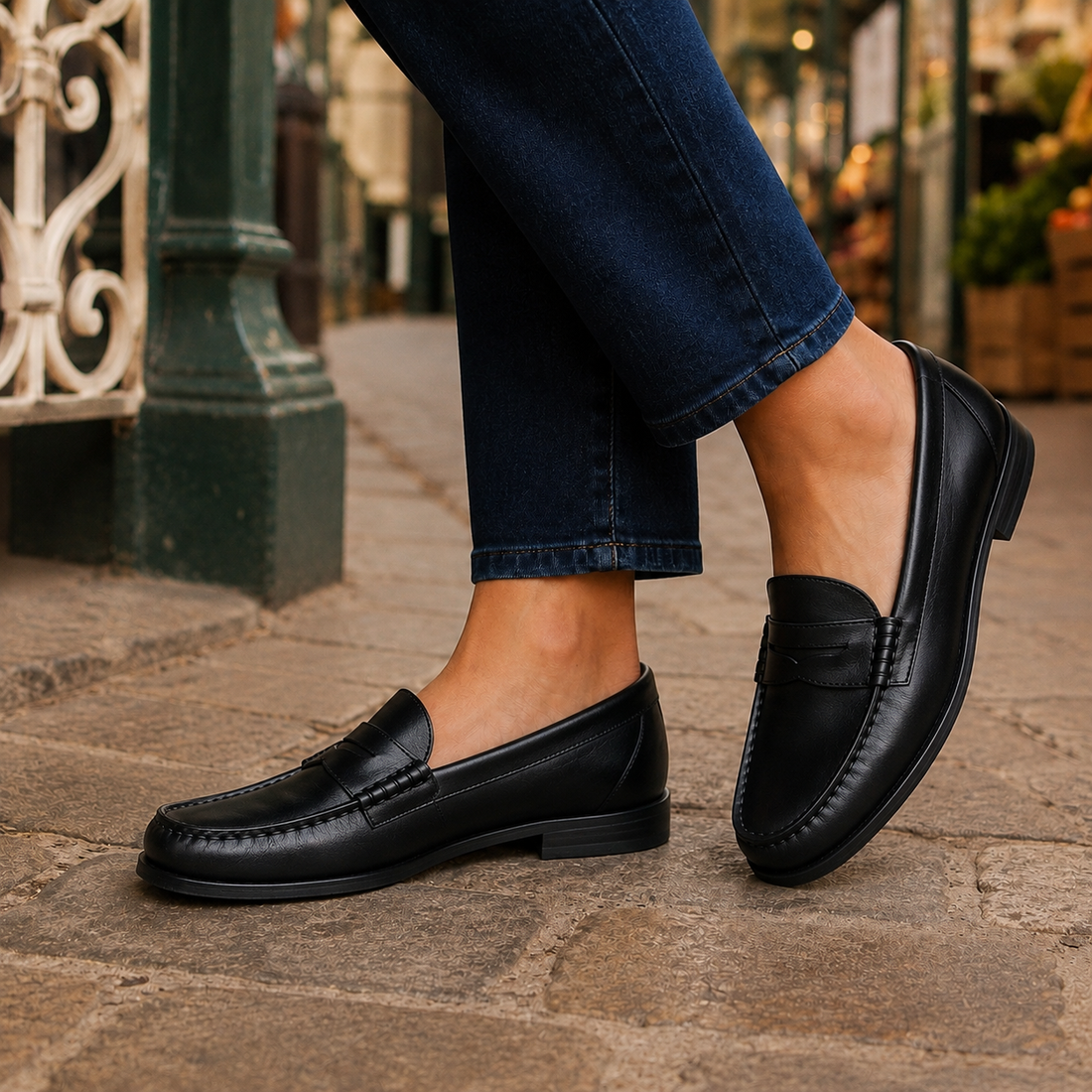 Carlotti Leather Loafers - Black