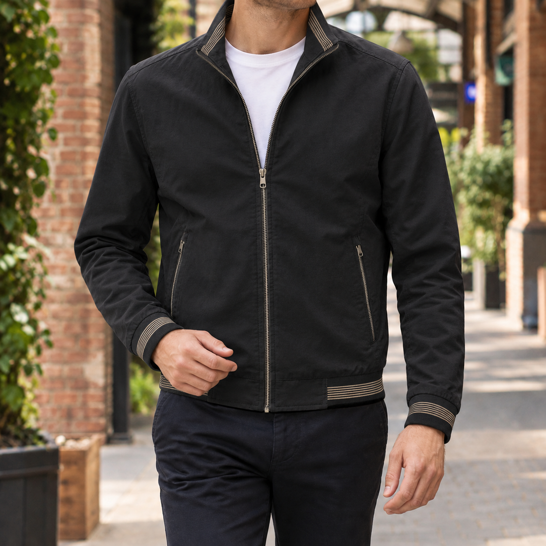 Maximilian Zip Jacket - Thin Black