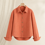 Evangeline-Hope Relaxed Overshirt - Orange Fabric
