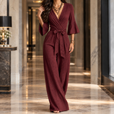 Ines Wrap Jumpsuit - Red