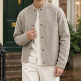 Caspian-Grey Segmented Knit Jacket - Apricot Gray
