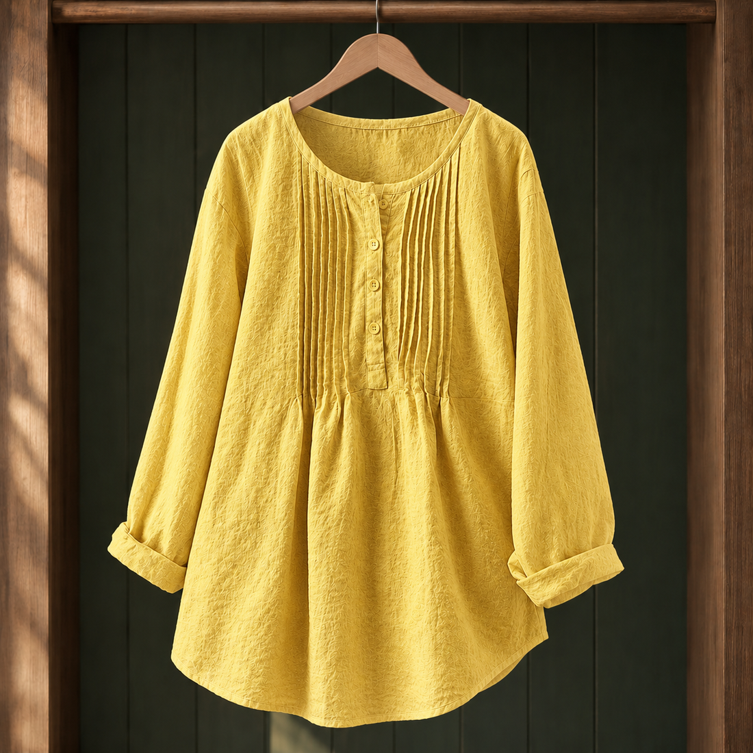 Delia-Rose Pintuck Blouse - Yellow