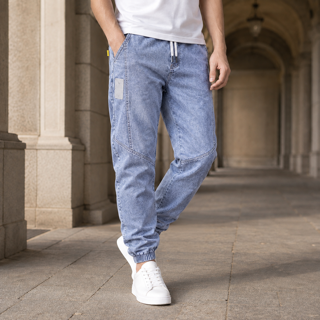 Octave Tapered Jogger Pants - Light Blue