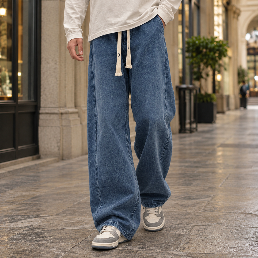 Marcus-Hayes Wide Leg Jeans - Blue