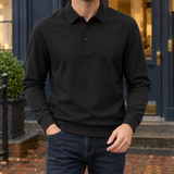 Soren-Dean Long Sleeve Polo - Black
