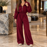 Vera-Claire Wide Leg Jumpsuit - Burgundy