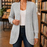 Eva Ribbed Cardigan - Silvery Gray