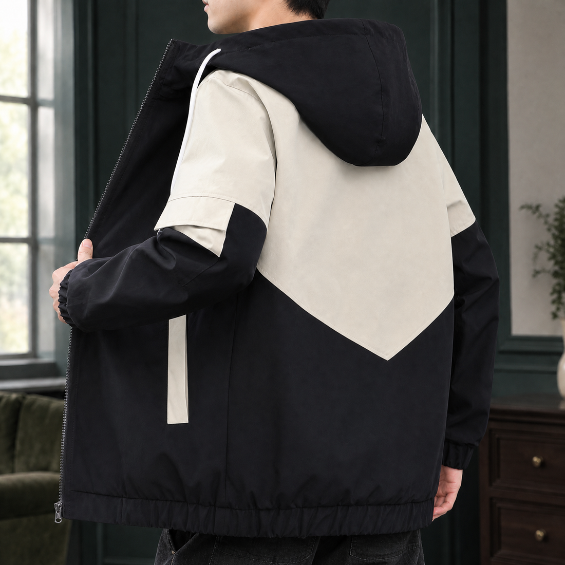 Nathaniel Color Block Jacket - Black