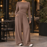 Idalia-Lane Wide-Leg Set - Taupe
