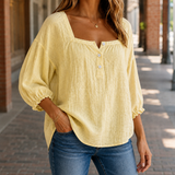 Valencia Square Neck Blouse - Yellow