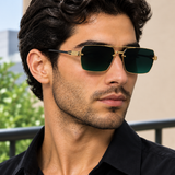 Claude Rimless Sunglasses - Green