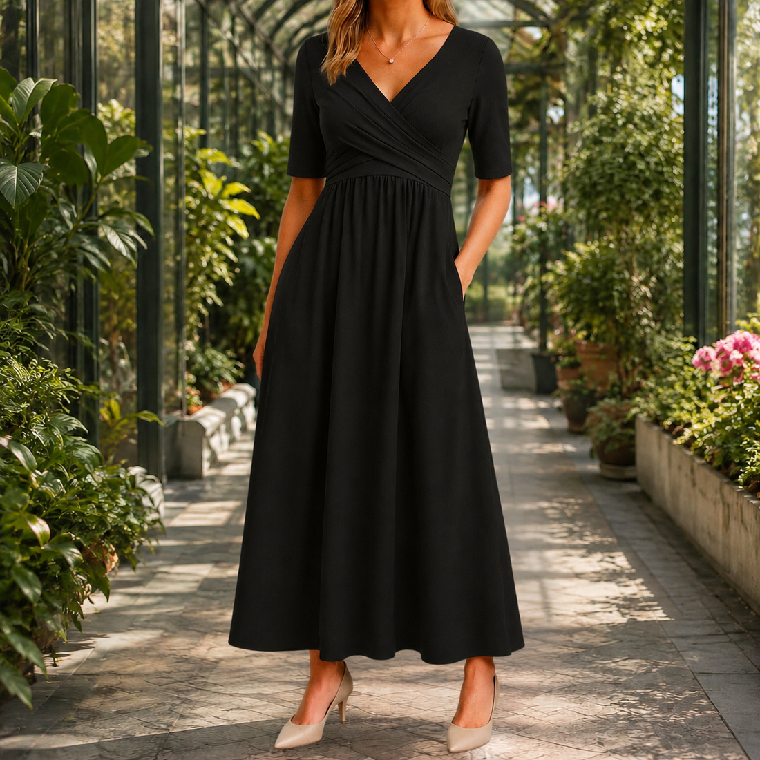 Alba Wrap Dress - Black