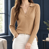 Gloria Ribbed Sweater - Brown