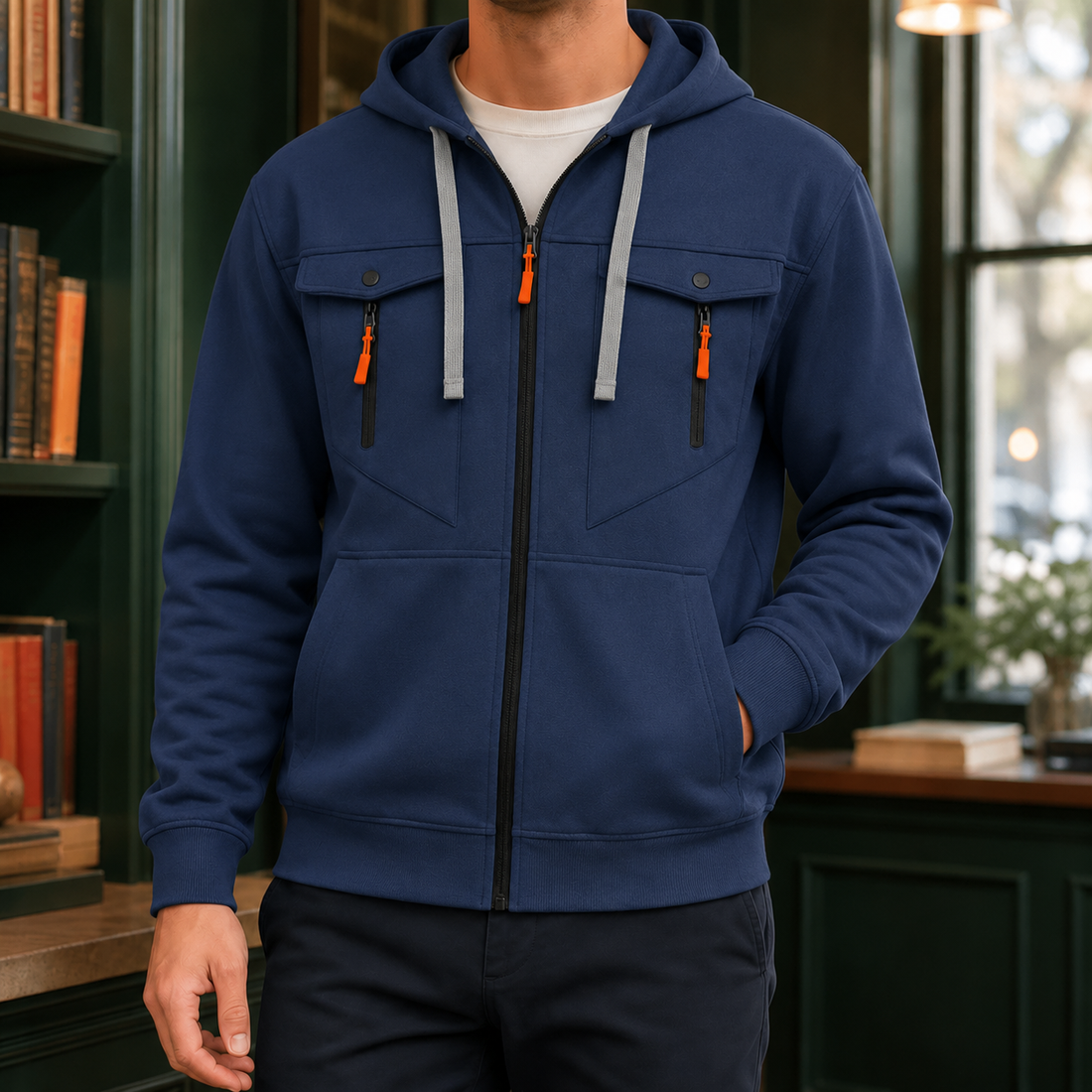 Osric Utility Hoodie - Navy Blue