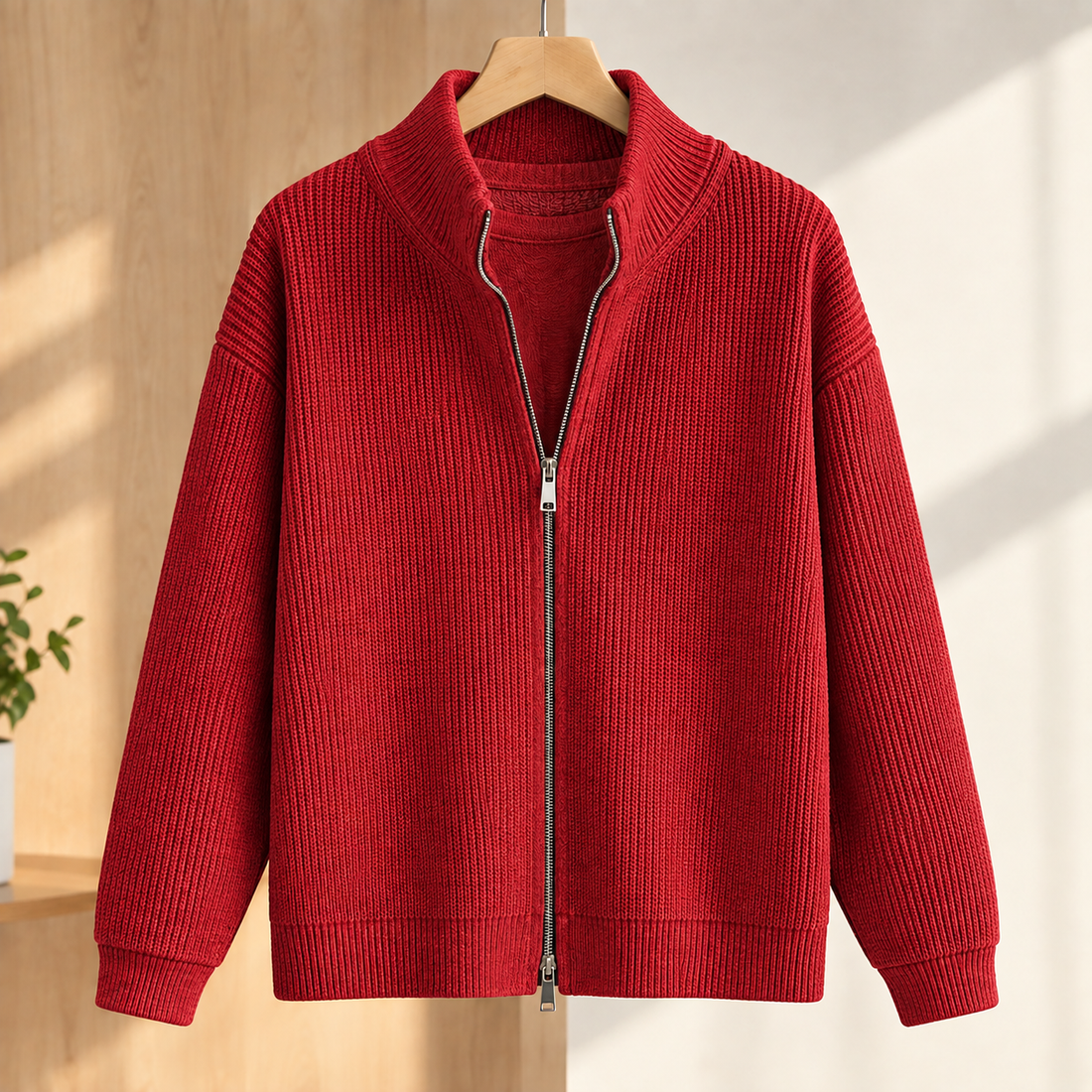 Paul-Jude Ribbed Jacket - Red