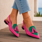 Neroni Tassel Slingbacks - Pink And Green
