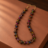 Chatsworth Colorful Beaded Necklace - Coffee