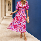 Dahlia Printed Maxi Dress - Pink Floral