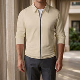 Dorian Waffle Zip Jacket - Khaki