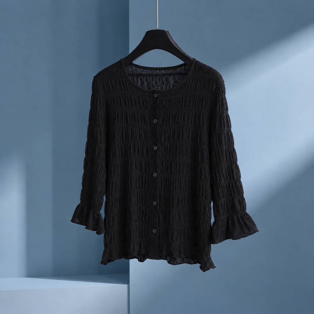 Charles Textured Cardigan - Black