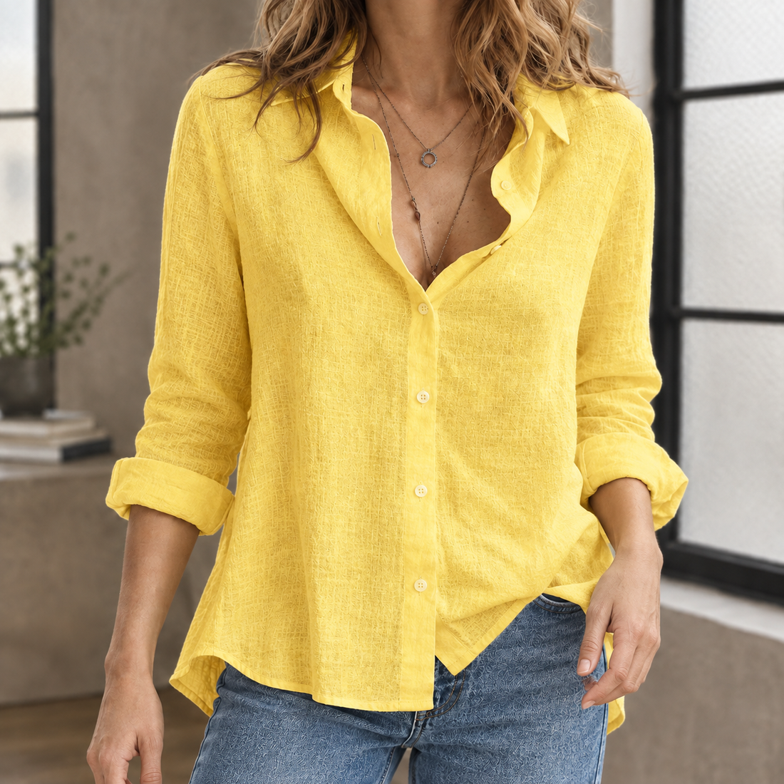 Sabrina Relaxed Shirt - Yellow