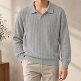 Herbert Ribbed Polo - Gray