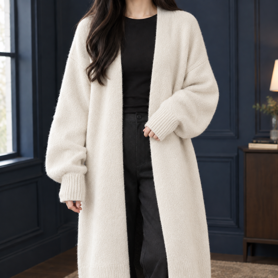 Aria-Rae Longline Cardigan - Off White