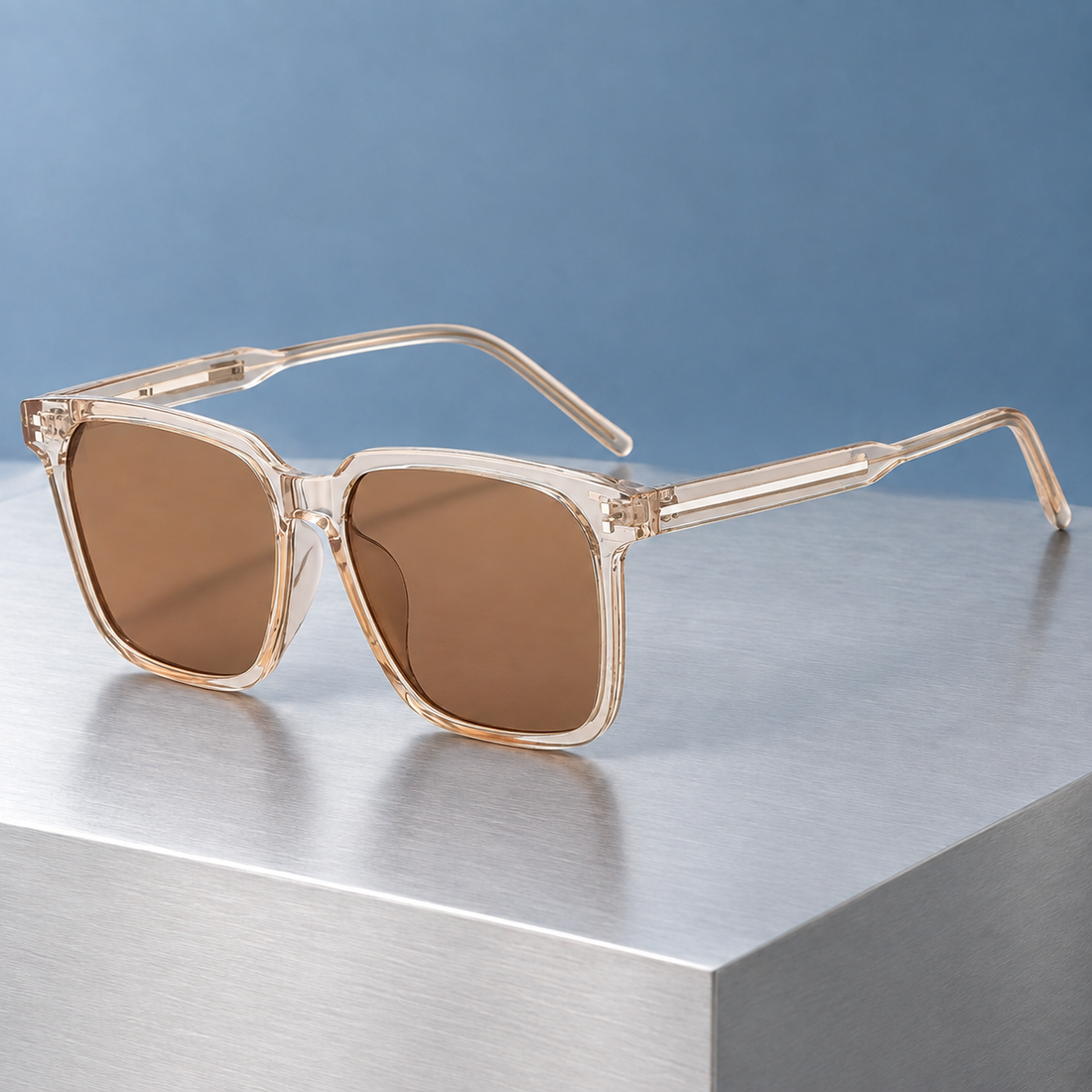 Idalia Square Sunglasses - Light Tea Frame Tea Slices