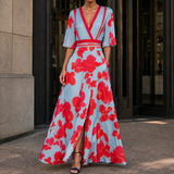 Aria Wrap Maxi Dress - Red