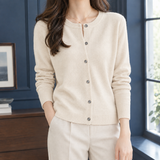 Lillian-June Round Neck Cardigan - Beige