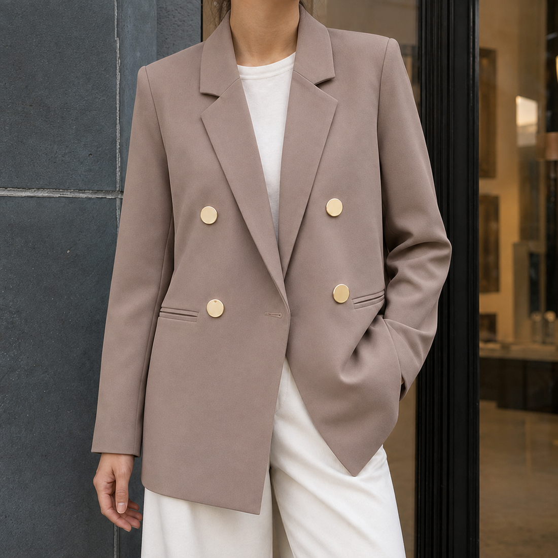 Gabrielle-Louise Tailored Blazer - Taupe