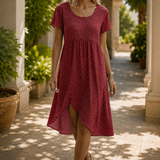 Aimee-Jane Boho Midi Dress - Red