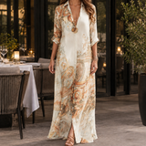 Nadine Printed Maxi Dress - Ivory