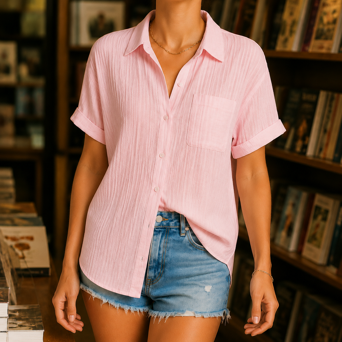 Livia-Rae Gauze Shirt - Pink