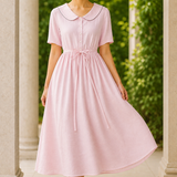 Matilda Belted Midi Dress - Pink